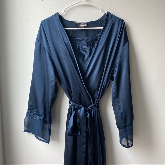 Vintage Halston lingerie set Navy - Picture 2 of 8